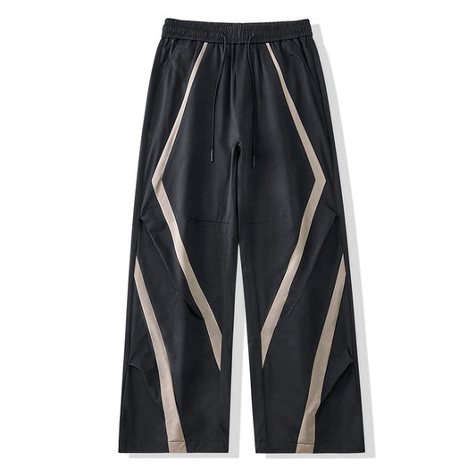American Style Trend Mixed Colour Stripe Casual Pants