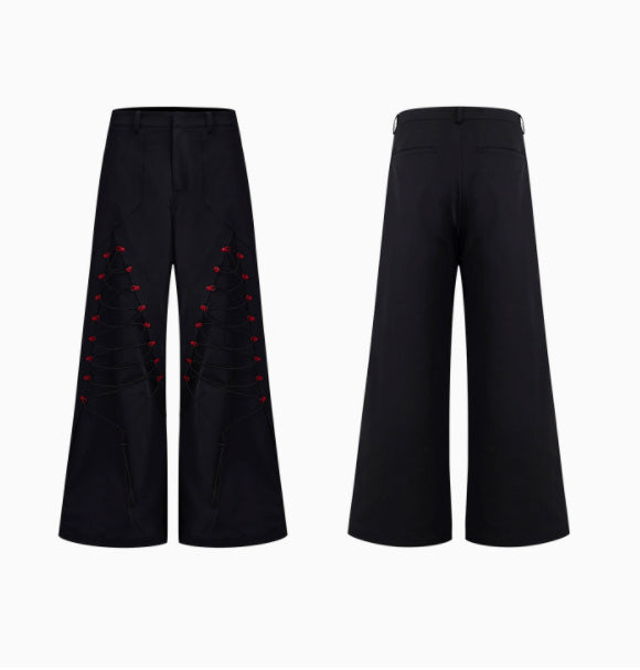 Rope Design Casual Pants & Coat Set