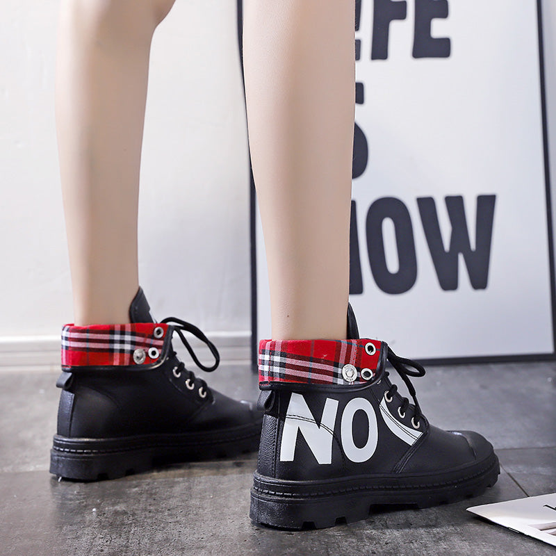 High-Top Canvas Short Boots