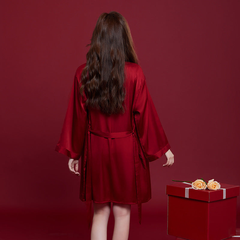 Silk Red Festive Men's & Women's Dowry Suit