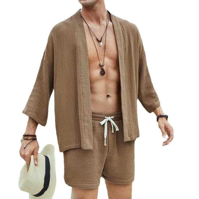 Casual Shirt & Shorts Two-Piece Suit