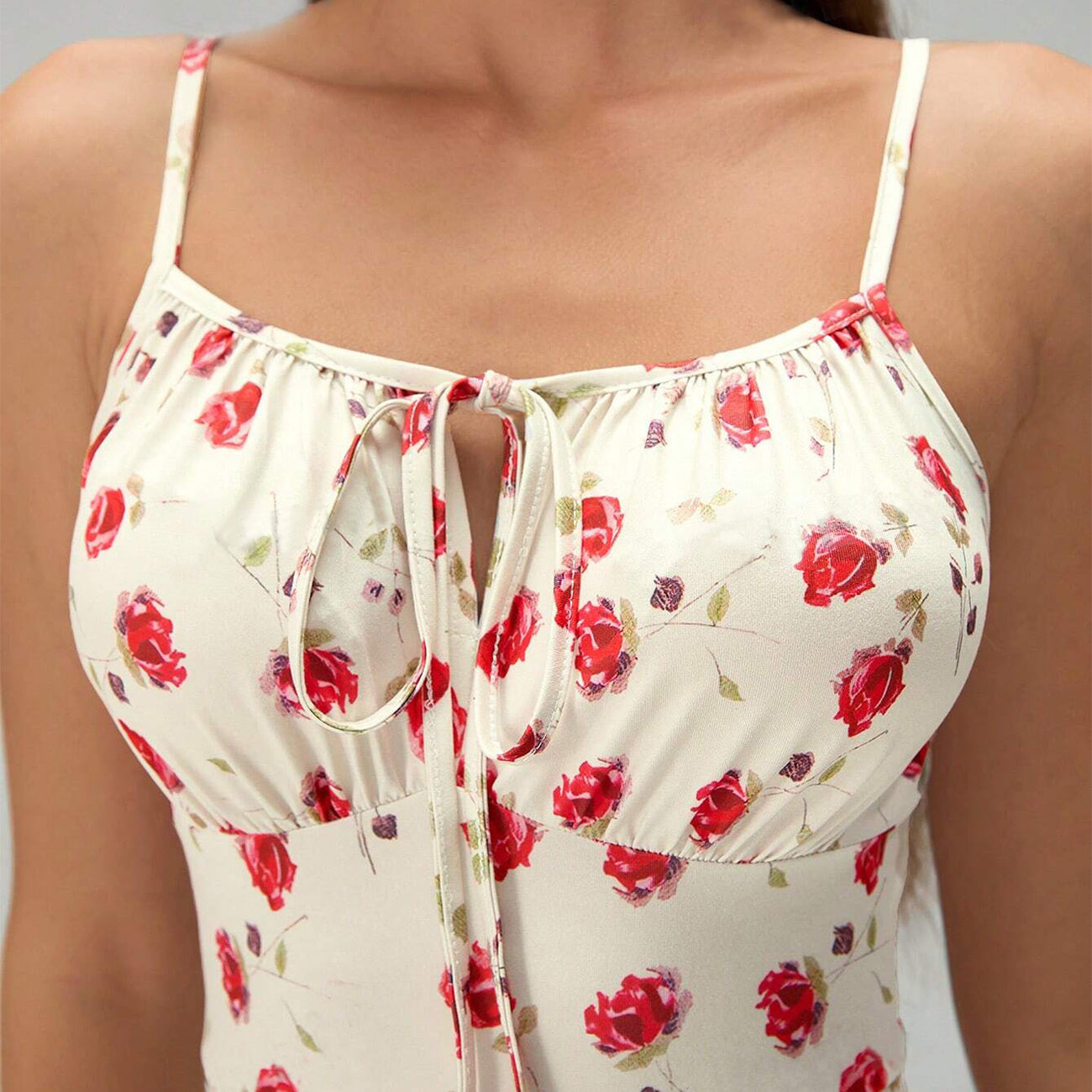 Lace-Up Long Suspender Split Dress