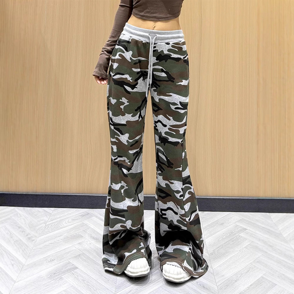 Camouflage Slim-Fit Mopping Pants