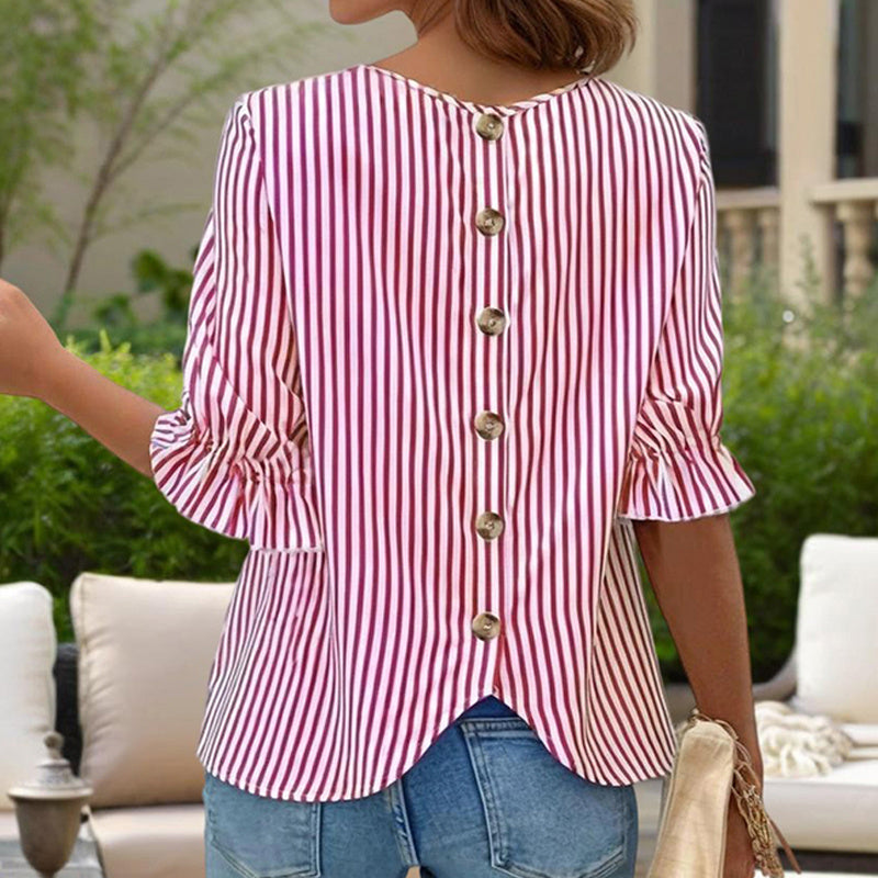 Round Neck Striped Summer Top