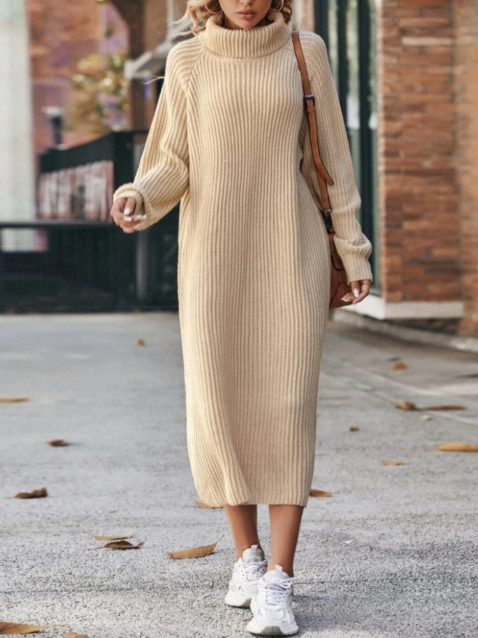 Winter Turtleneck Knitted Sweater Dress