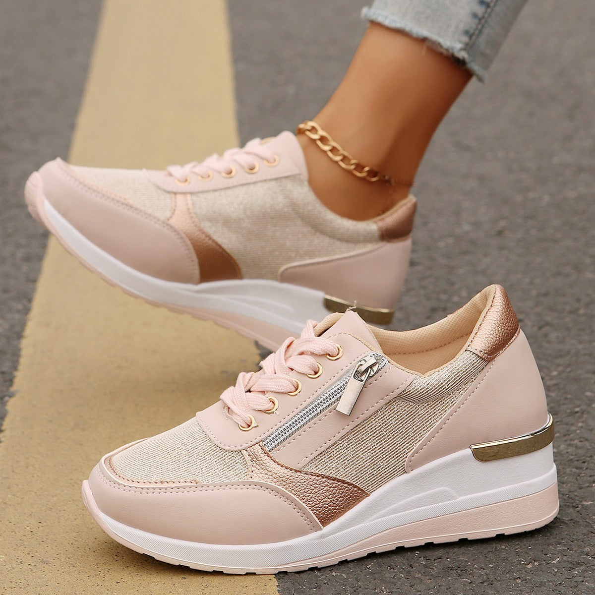 Zipper-Made Sports Sneakers