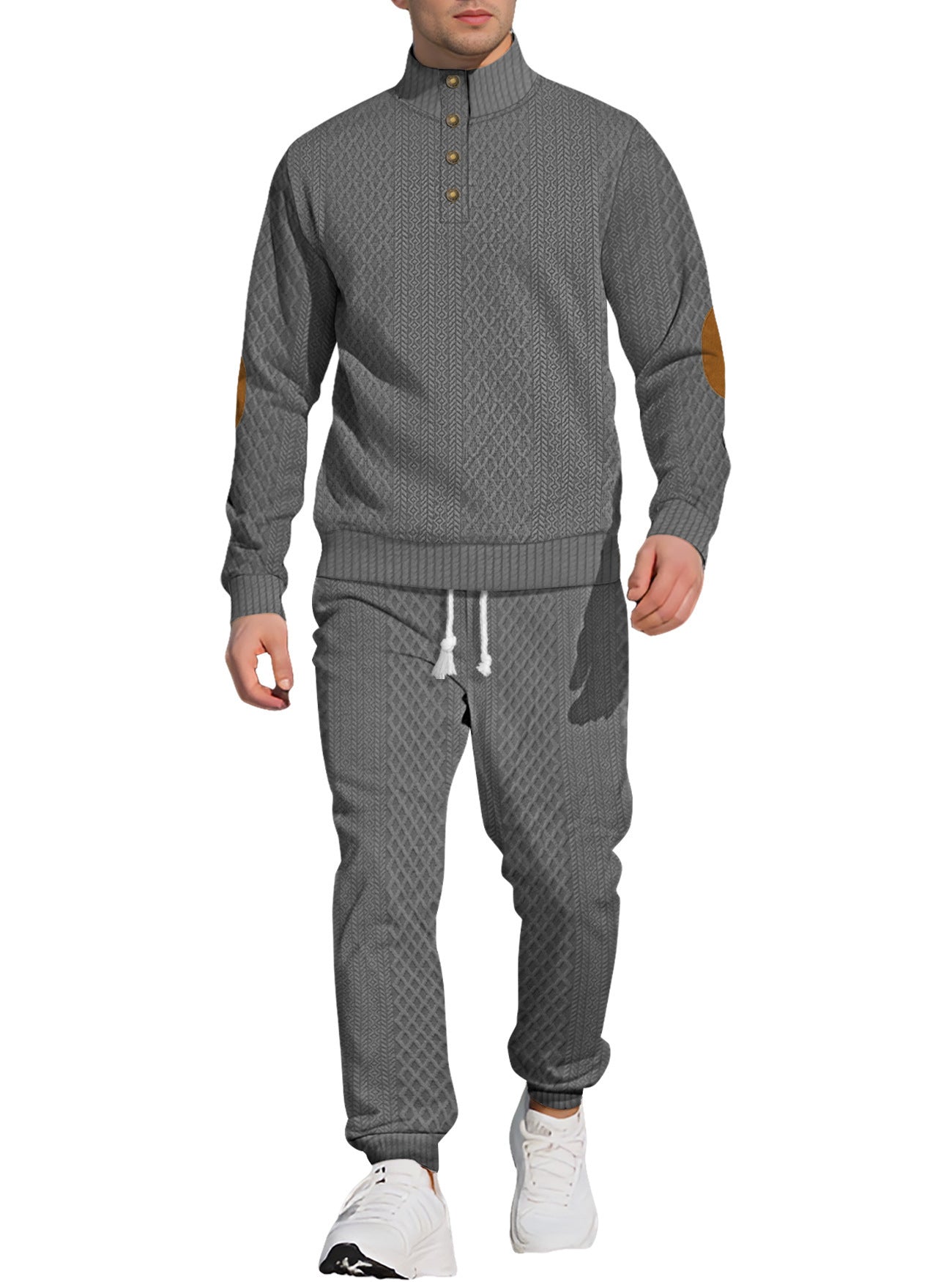 Collar Long Sleeve Trousers & Sweater Pants Suit