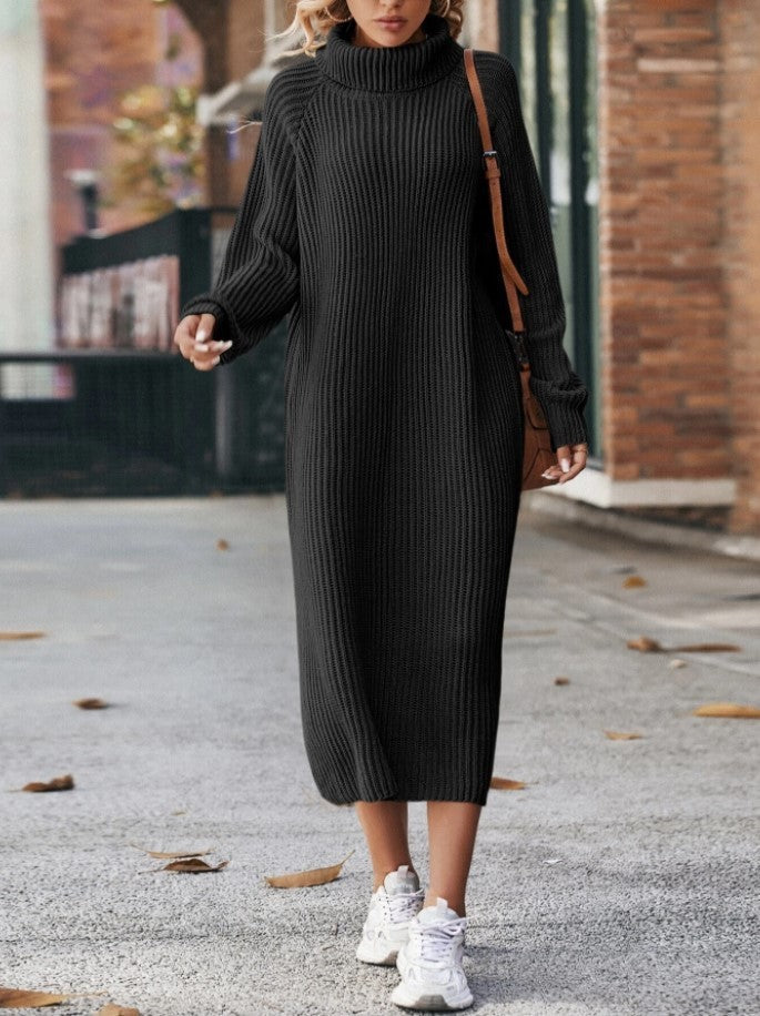 Winter Turtleneck Knitted Sweater Dress
