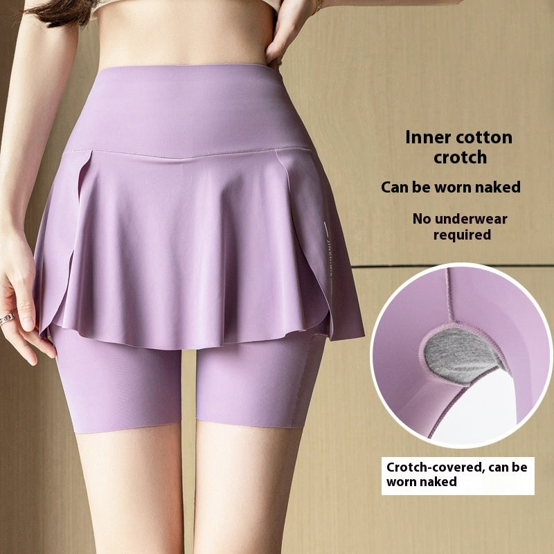 False-Two Piece Skirted Yoga Pants Set