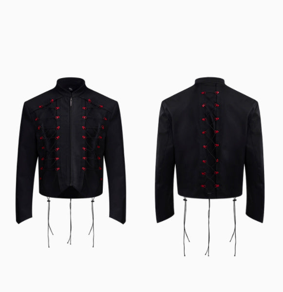 Rope Design Casual Pants & Coat Set