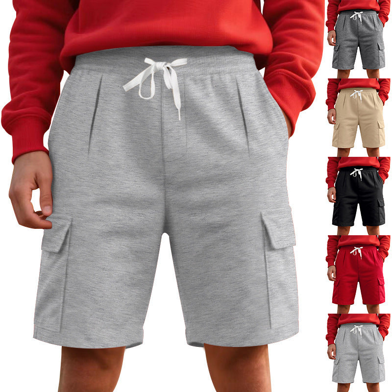 Men's Sports Breathable And Loose Tooling Multi-Pocket Shorts