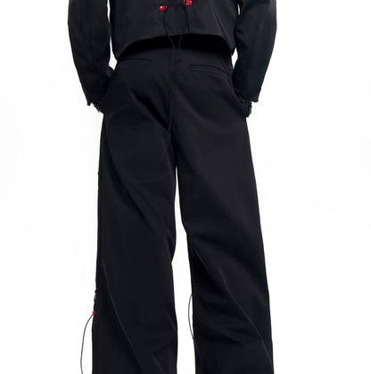 Rope Design Casual Pants & Coat Set