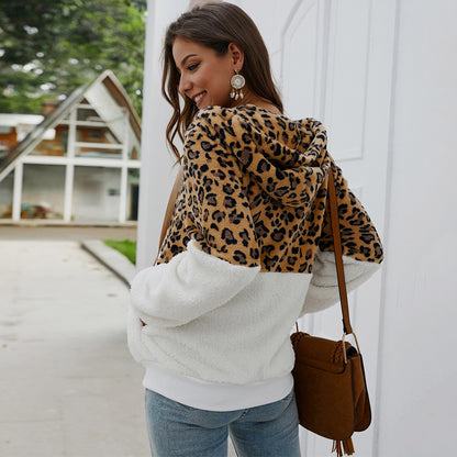 Leopard Print Patchwork Jacket Top