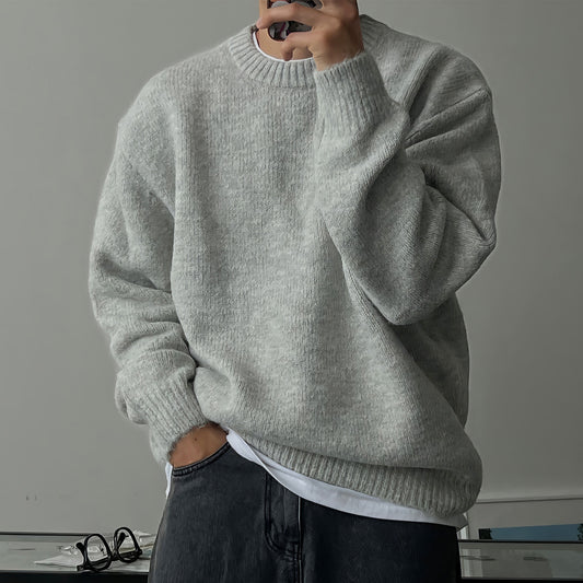 Round Neck Men's Warm Thickened Sweater