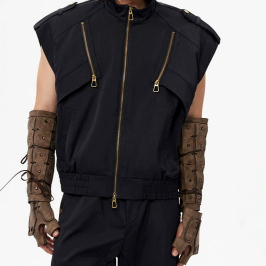 Retro Mechanical Style Waistcoat Jacket