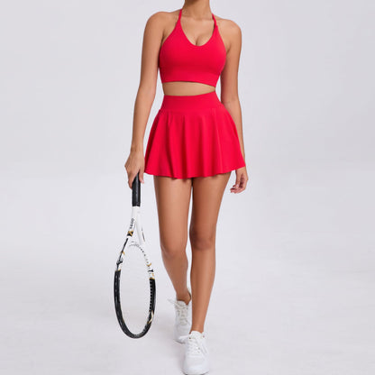 Casual Bra & Skirt Breathable Tennis Two-Piece Set