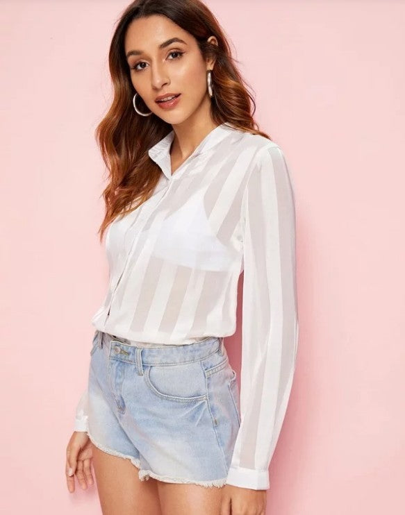 See-Through Striped Shirt