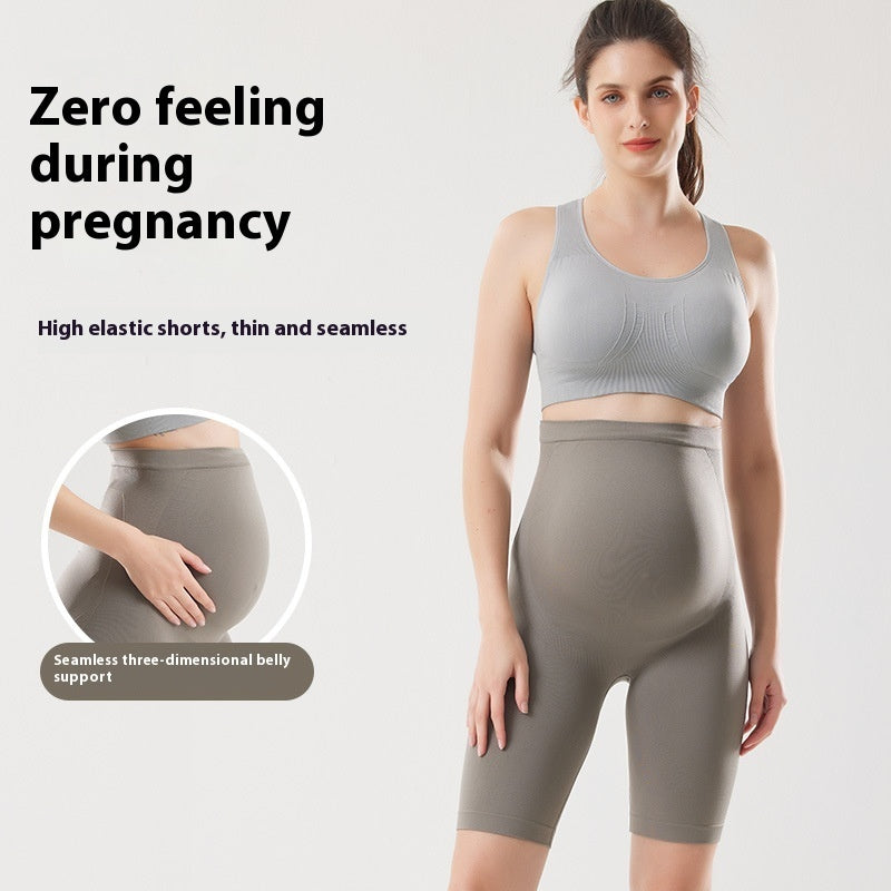 Pregnant Nude High Elastic Belly Support Maternity Pants