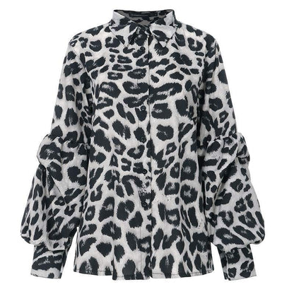 Leopard-Print Long-Sleeved Top