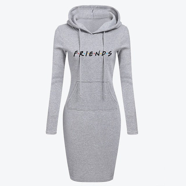 Friends Long-Sleeved Hooded Dress