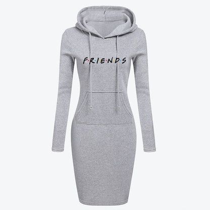 Friends Long-Sleeved Hooded Dress