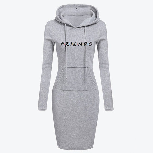 Friends Long-Sleeved Hooded Dress