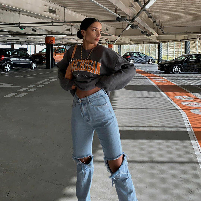 "Michigan" Round-Neck Sweatshirt