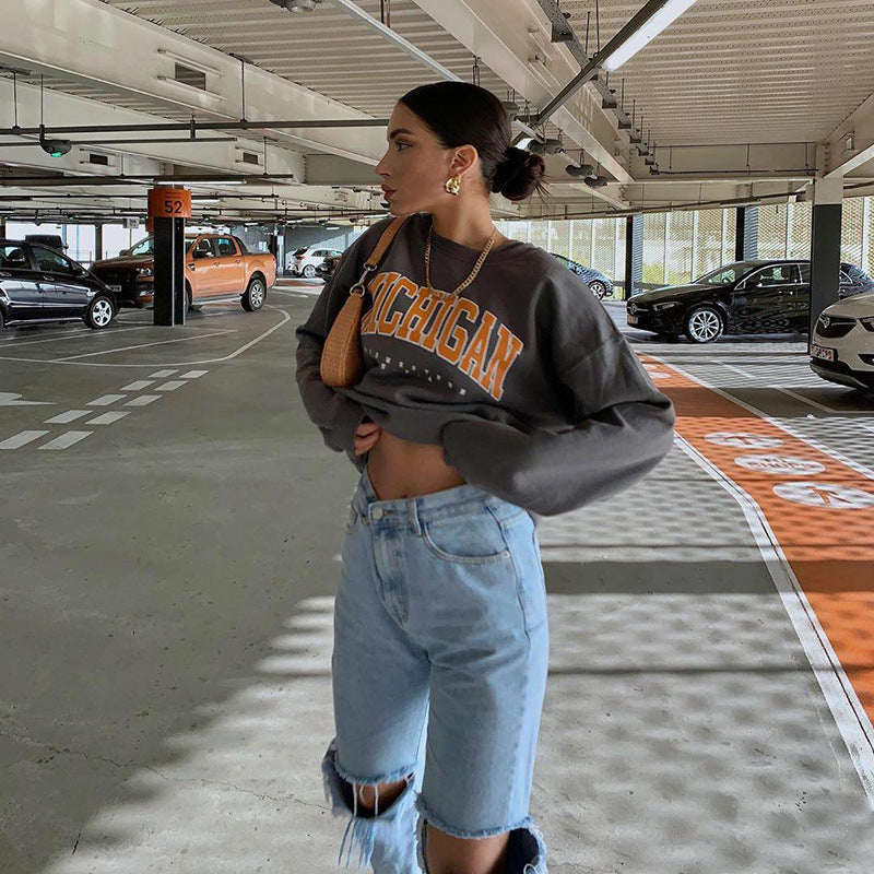 "Michigan" Round-Neck Sweatshirt