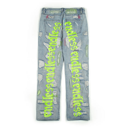 “Endless” Retro-Ripped Trousers
