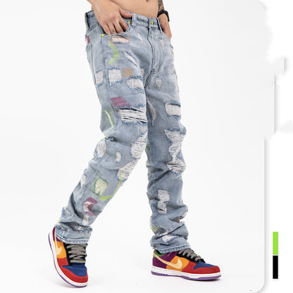 “Endless” Retro-Ripped Trousers