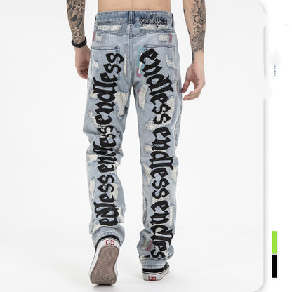 “Endless” Retro-Ripped Trousers