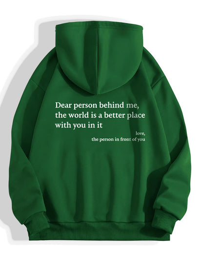 ‘Dear Person Behind Me’ Drawstring Hoodie