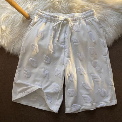 Sports Casual Shorts With Full Letters
