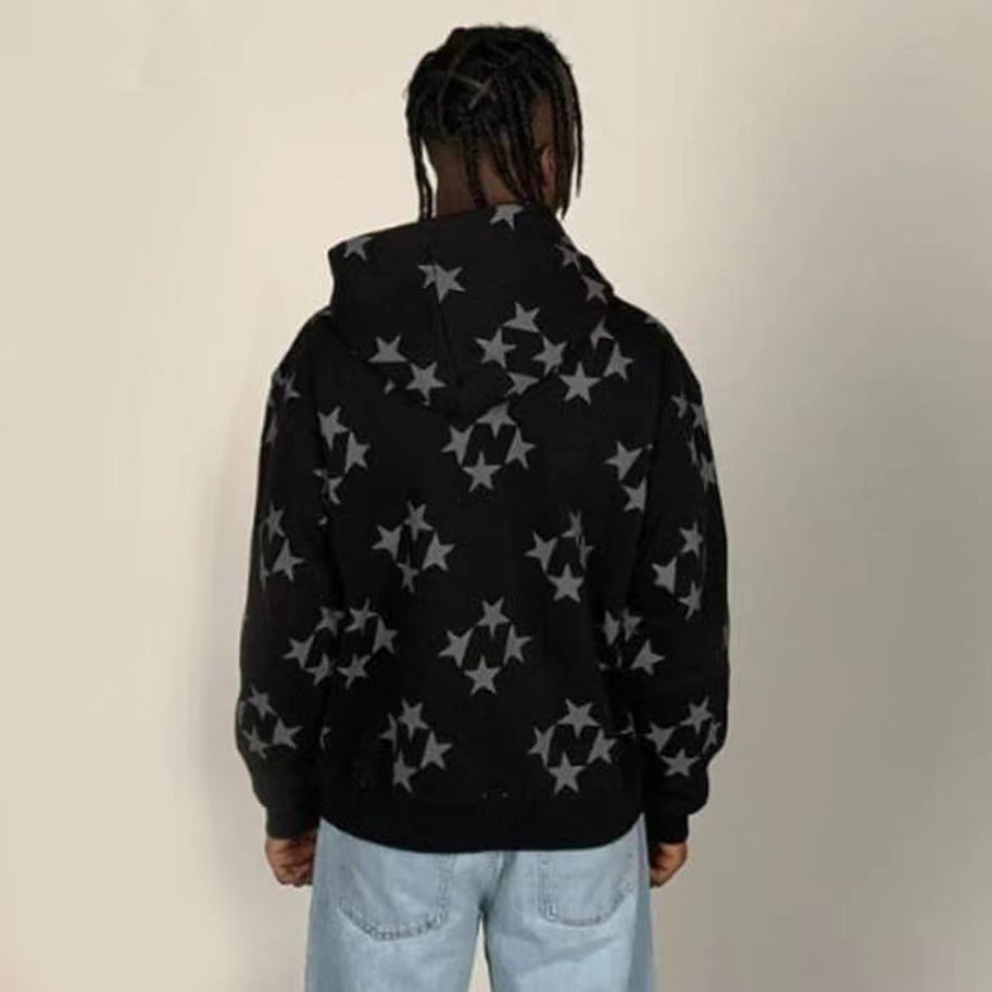 Stars Zip-Up Cardigan Jacket