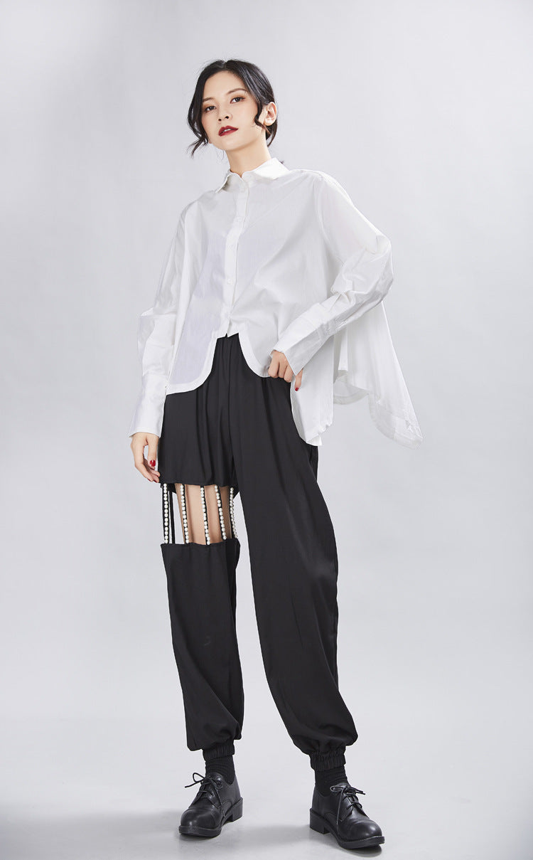 Spring Irregular Loose Long Sleeve Shirt