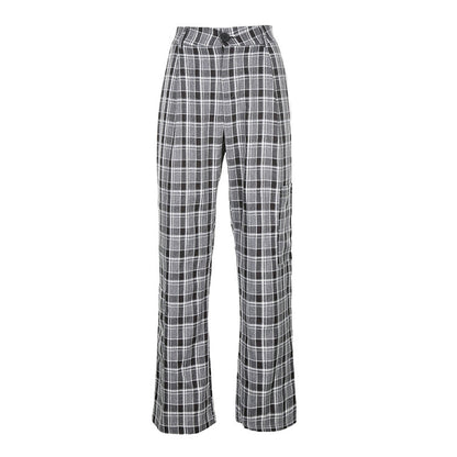 Casual Square-Printed Trousers