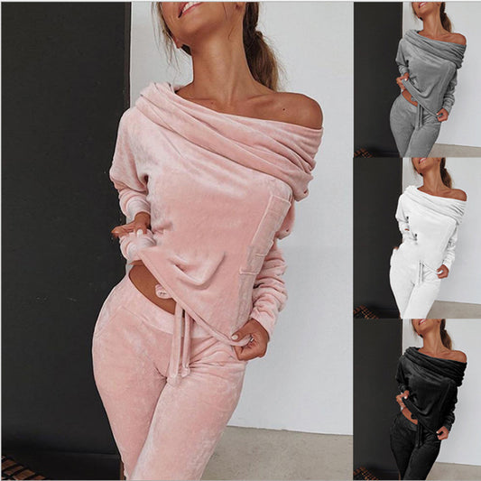 Fleece Style Pants Suit