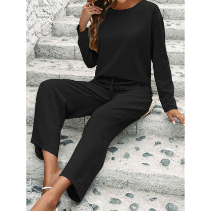 Long Sleeved Top & Fashion Pants Two-Piece Set