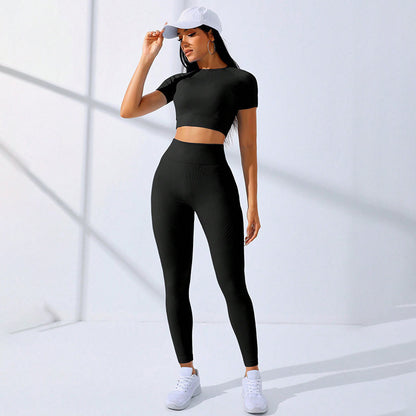 High-Waist Workout Leggings And Top Set