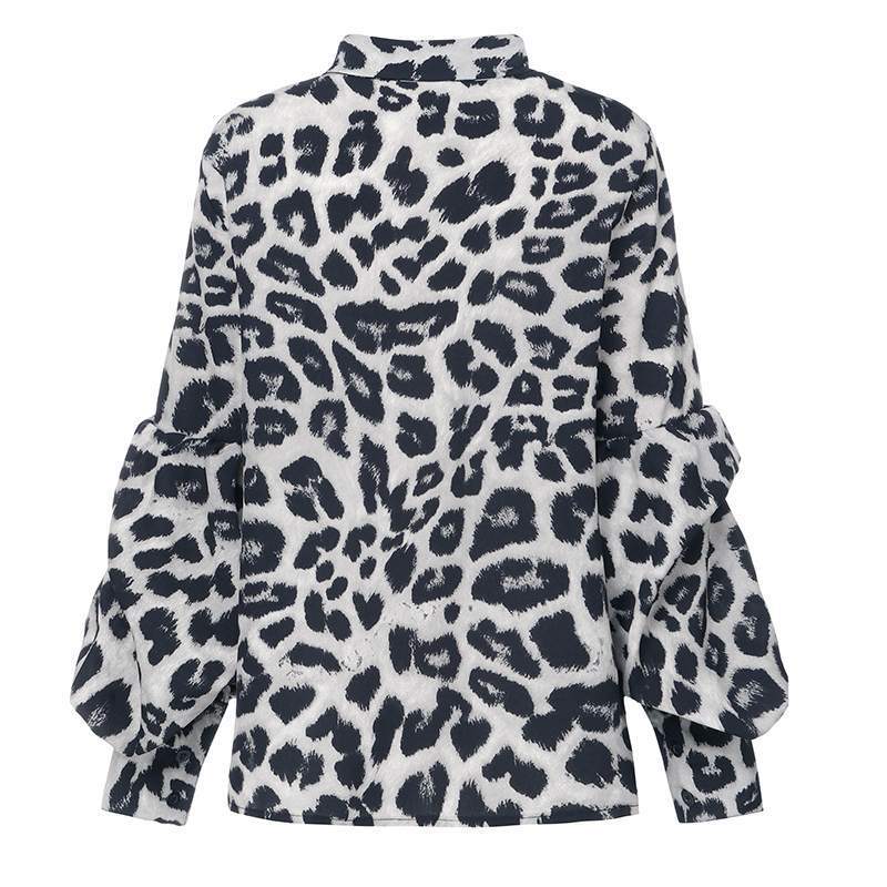 Leopard-Print Long-Sleeved Top