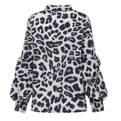 Leopard-Print Long-Sleeved Top