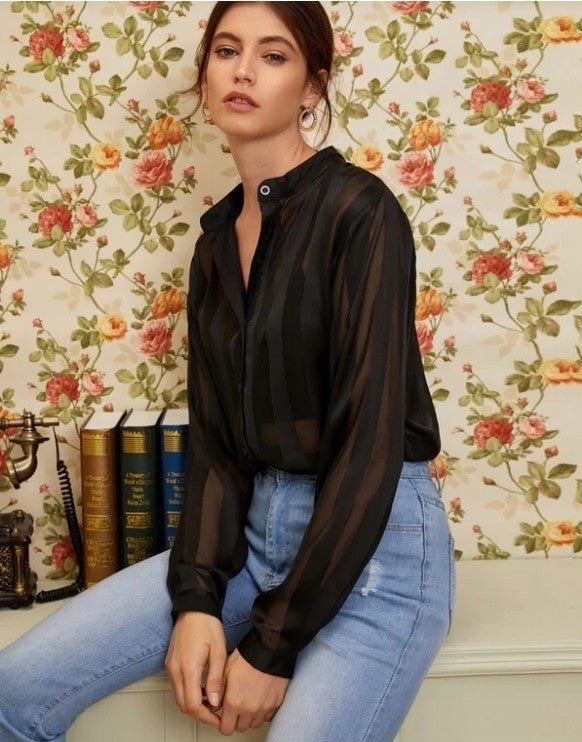 See-Through Striped Shirt