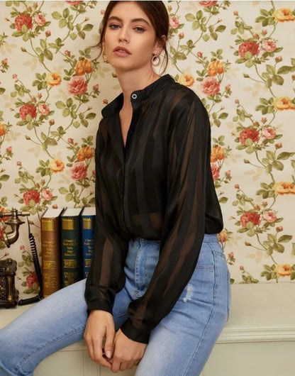 See-Through Striped Shirt