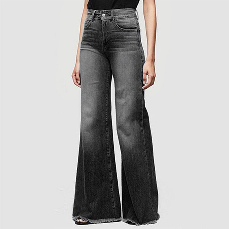 Slim-Fit Flared Denim Trousers