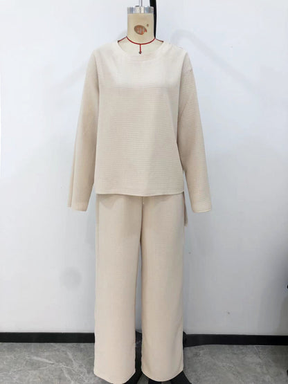 Long Sleeved Top & Fashion Pants Two-Piece Set