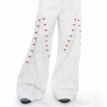 Rope Design Casual Pants & Coat Set