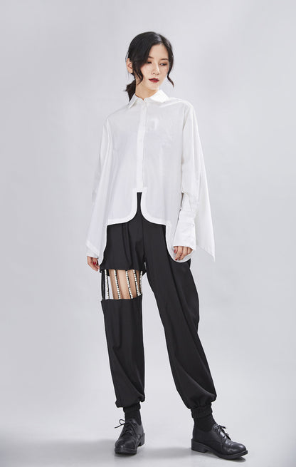 Spring Irregular Loose Long Sleeve Shirt