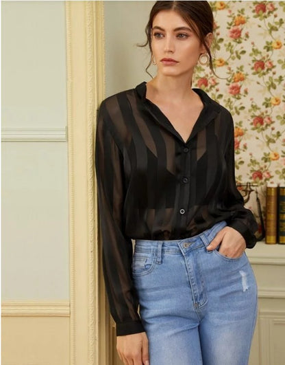 See-Through Striped Shirt