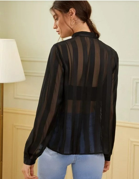 See-Through Striped Shirt