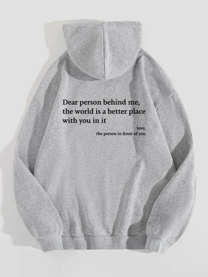 ‘Dear Person Behind Me’ Drawstring Hoodie
